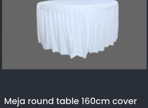 Meja round table 160cm cover