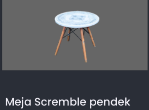 Meja Scremble pendek