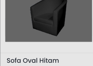 Sofa Oval Hitam